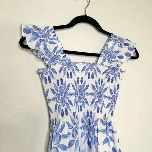 Hill House ELLIE NAP DRESS, Blue and White Midi Dress - Picture 4 of 5